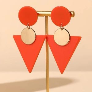 Triangle & Round Drop Earrings